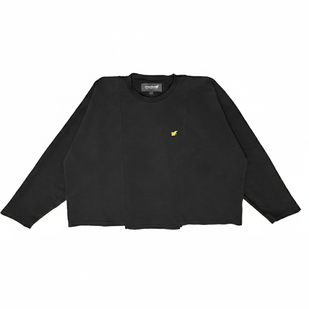 Classified Statement Longsleeve Black Tee (Reversible)