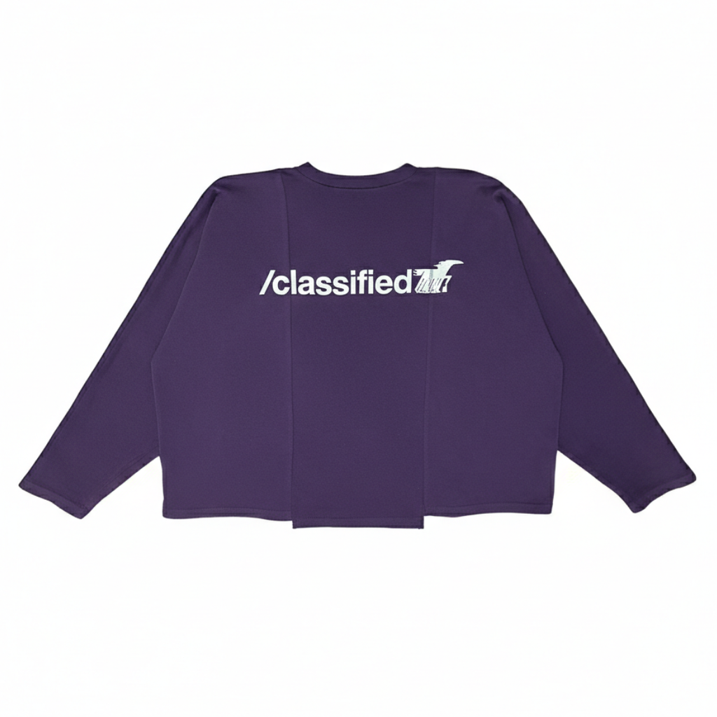 Classified Statemente Longsleeve Purple Tee (Reversible)