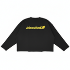 Classified Statement Longsleeve Black Tee (Reversible)