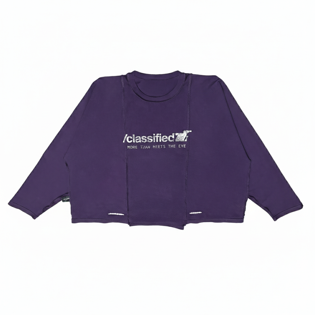 Classified Statemente Longsleeve Purple Tee (Reversible)