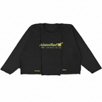 Classified Statement Longsleeve Black Tee (Reversible)