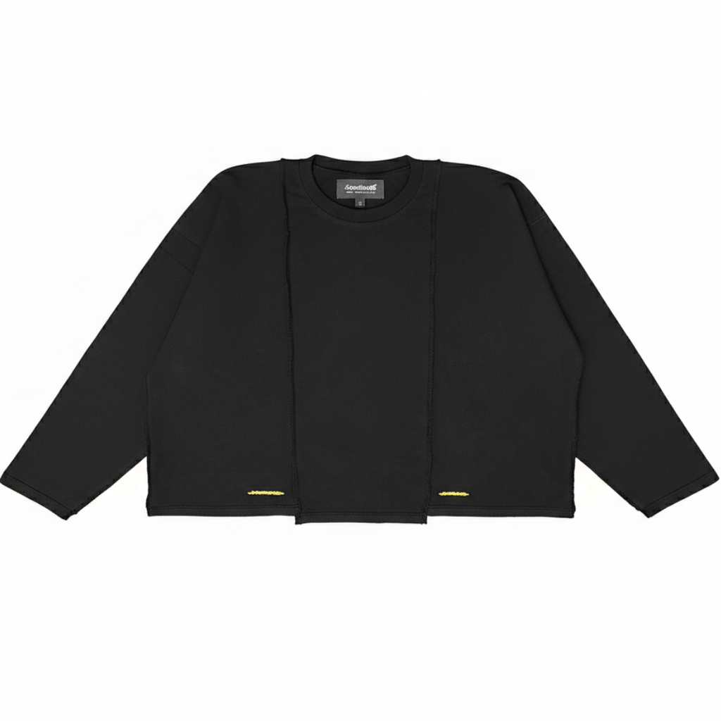 Classified Statement Longsleeve Black Tee (Reversible)