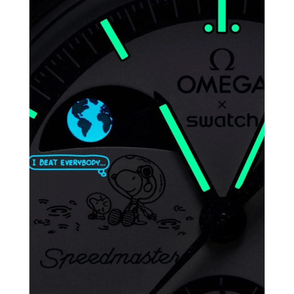 Swatch x Omega Bioceramic Moonswatch Mission To Earthphase Moonshine Snoopy Gold (Sturgeon Moon) - SO33N701L