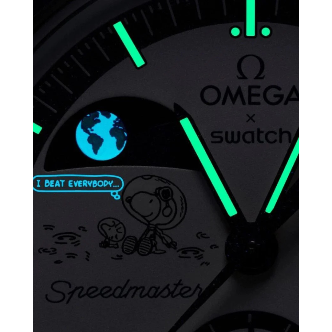 Swatch x Omega Bioceramic Moonswatch Mission To Earthphase Moonshine Snoopy Gold (Sturgeon Moon) - SO33N701L