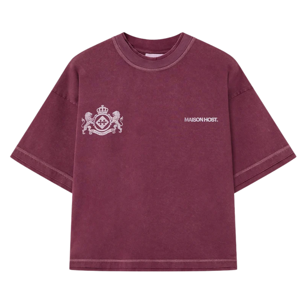 Maison Host Essential MH Crest Tee Burgundy