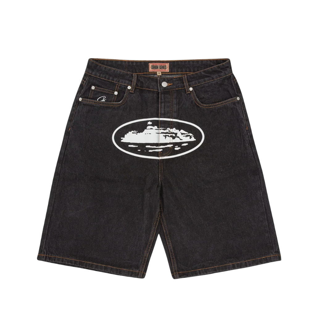 Corteiz Washed Black Baggy Short