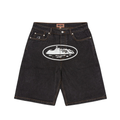Corteiz Washed Black Baggy Short