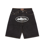 Corteiz Washed Black Baggy Short