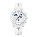 Swatch x Omega Bioceramic Moonswatch Mission to Earthphase Moonshine Gold Cold Moon Snoopy White Blue-SO33W701L