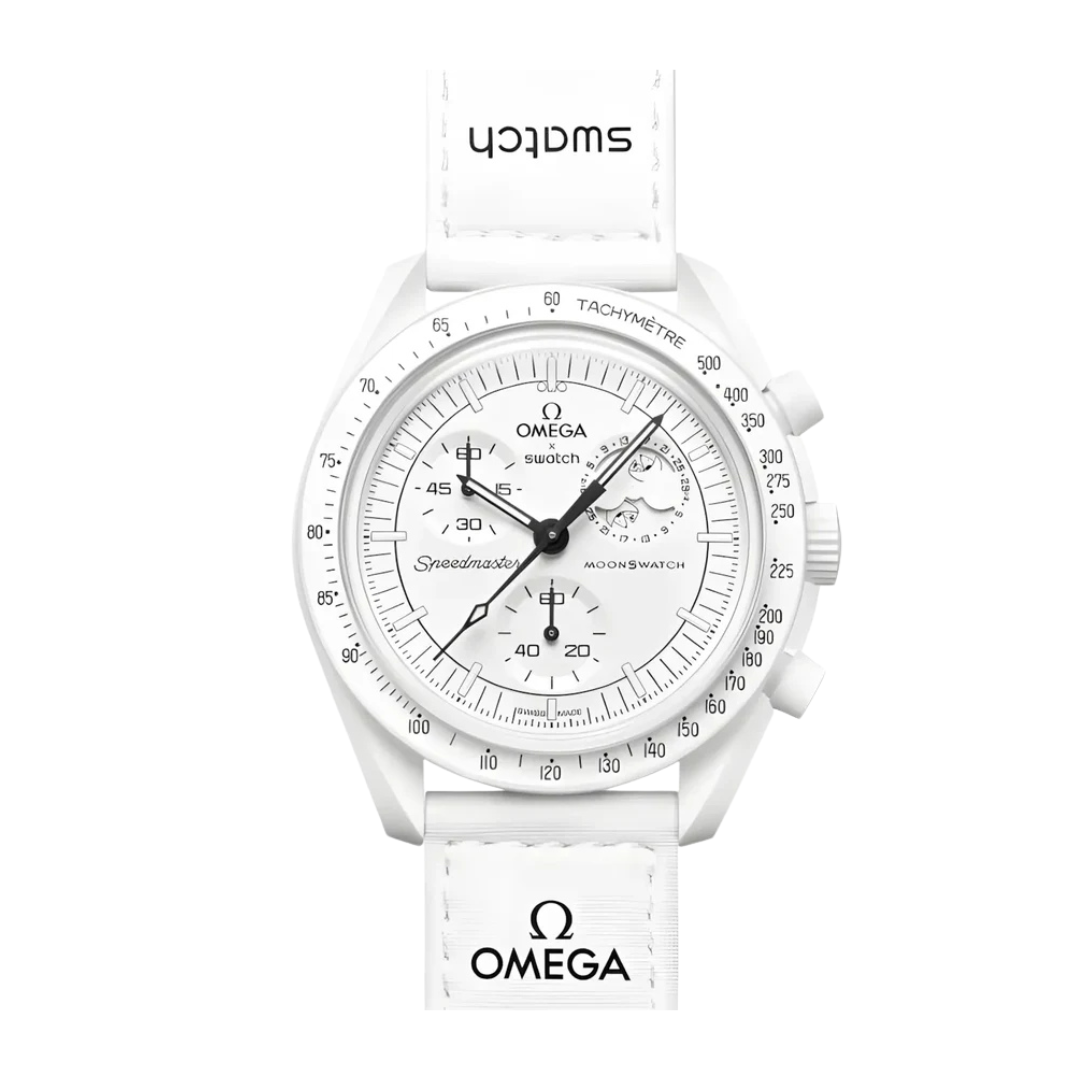 Swatch x Omega Bioceramic Moonswatch Mission to the Moonphase Snoopy White