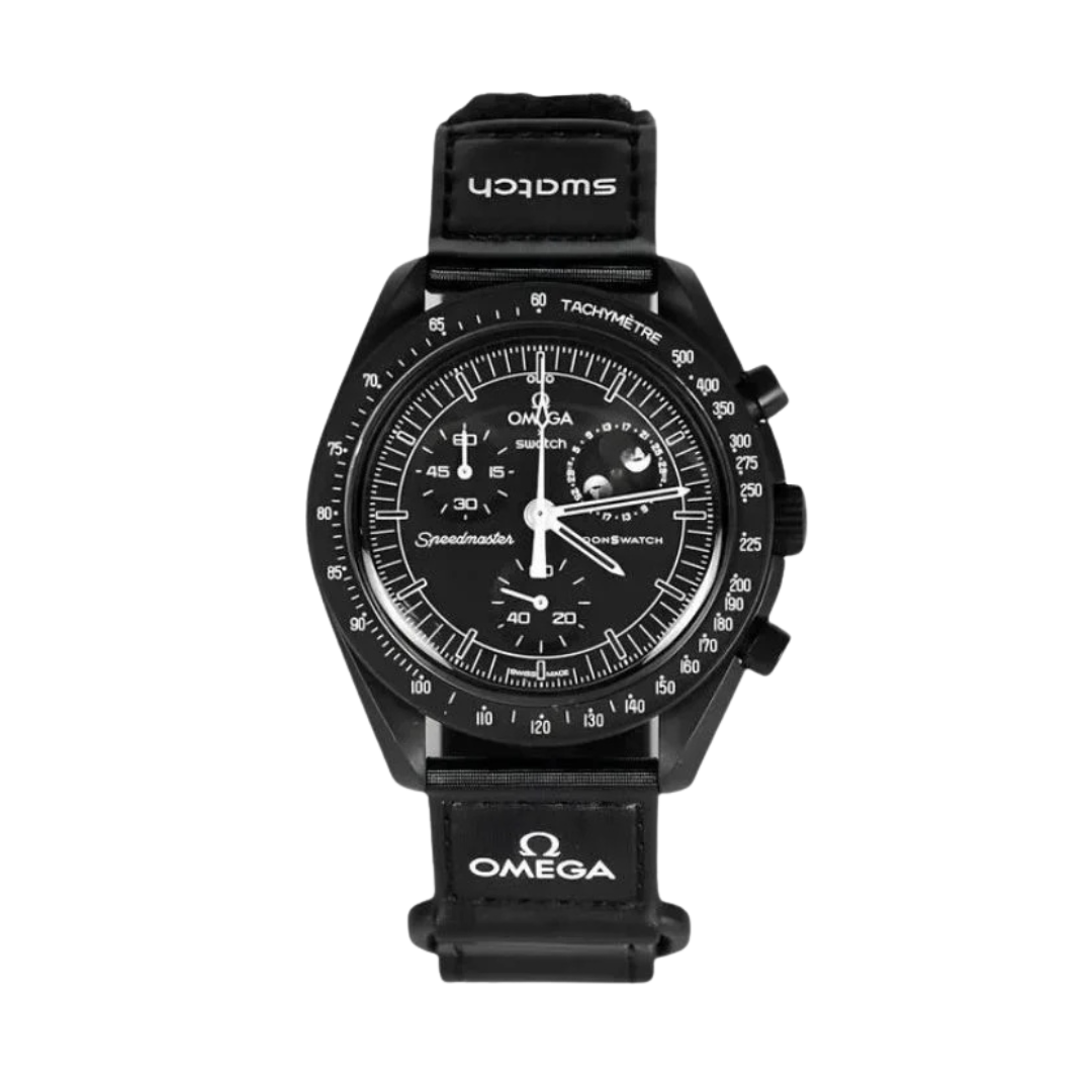 Swatch x Omega Bioceramic Moonswatch Mission to the Moonphase Snoopy Black