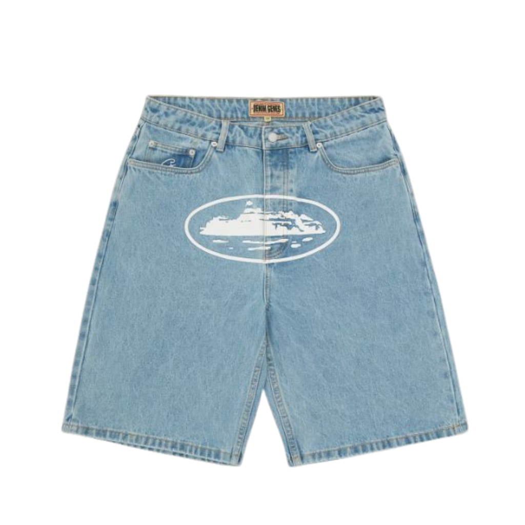 Corteiz Washed Blue Baggy Short