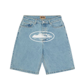 Corteiz Washed Blue Baggy Short