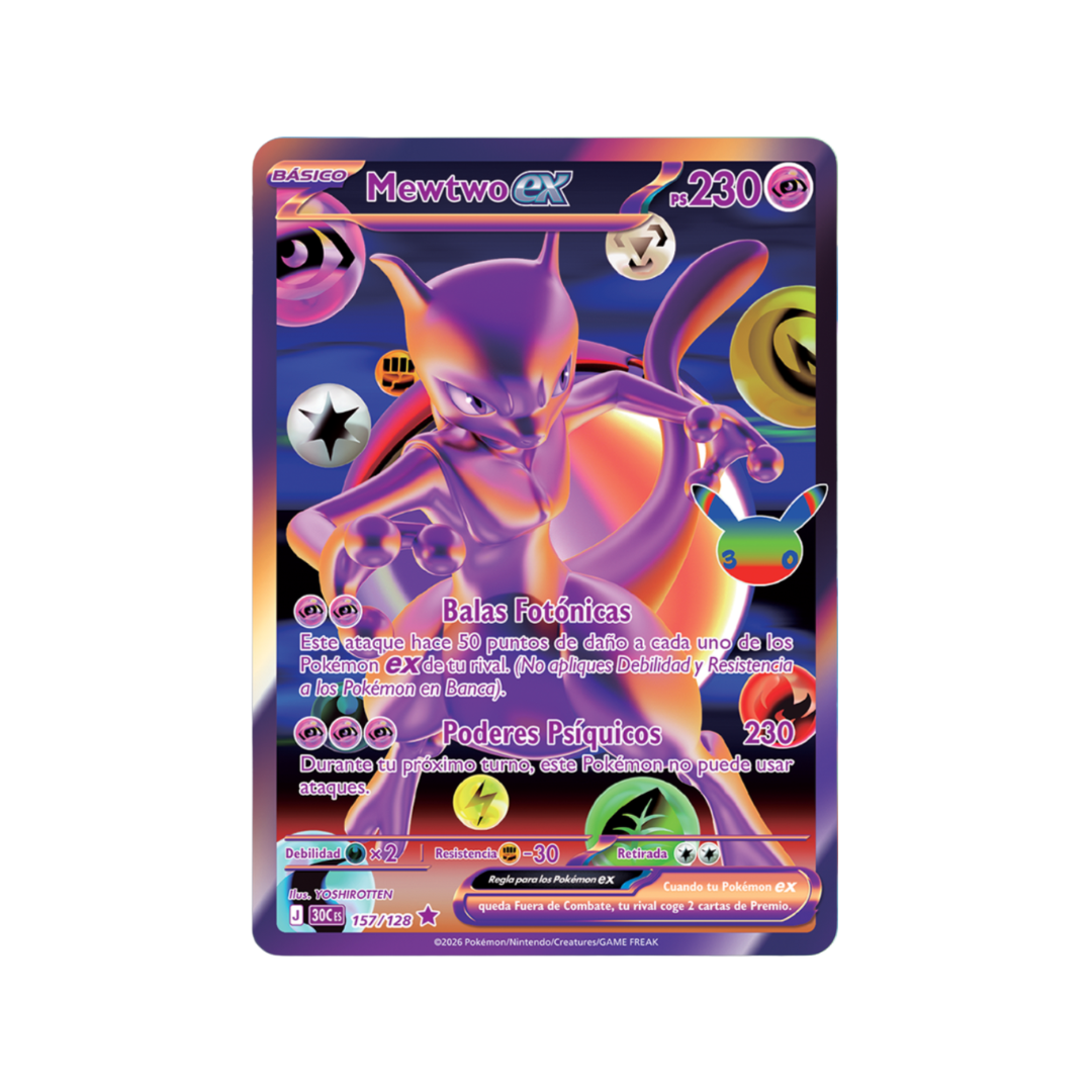 Carta Pokémon Mewtwo ex - 30 Aniversario (30C 157)