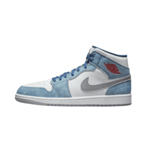 Jordan 1 Mid French Blue Fire Red