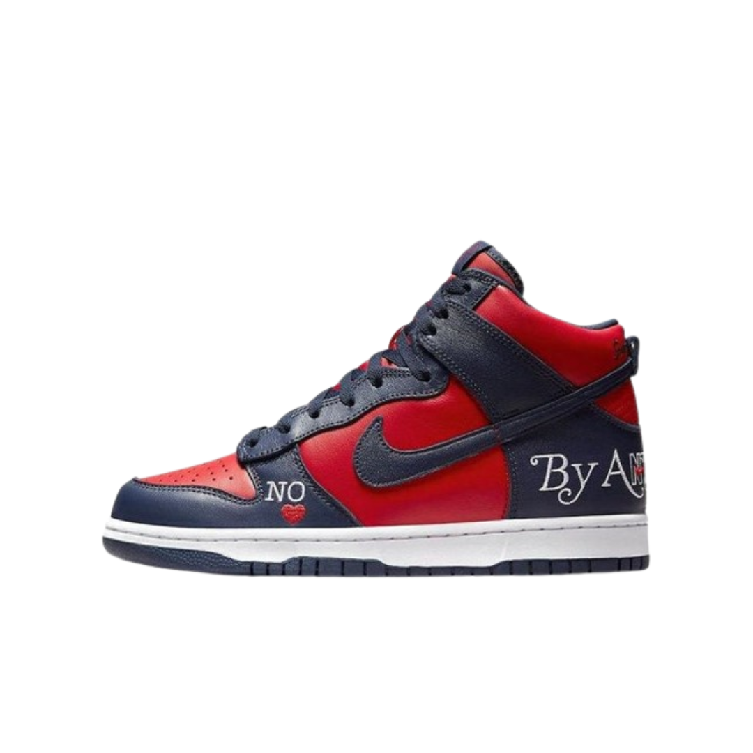 Nike x Supreme SB Dunk High By Any Means Red Navy