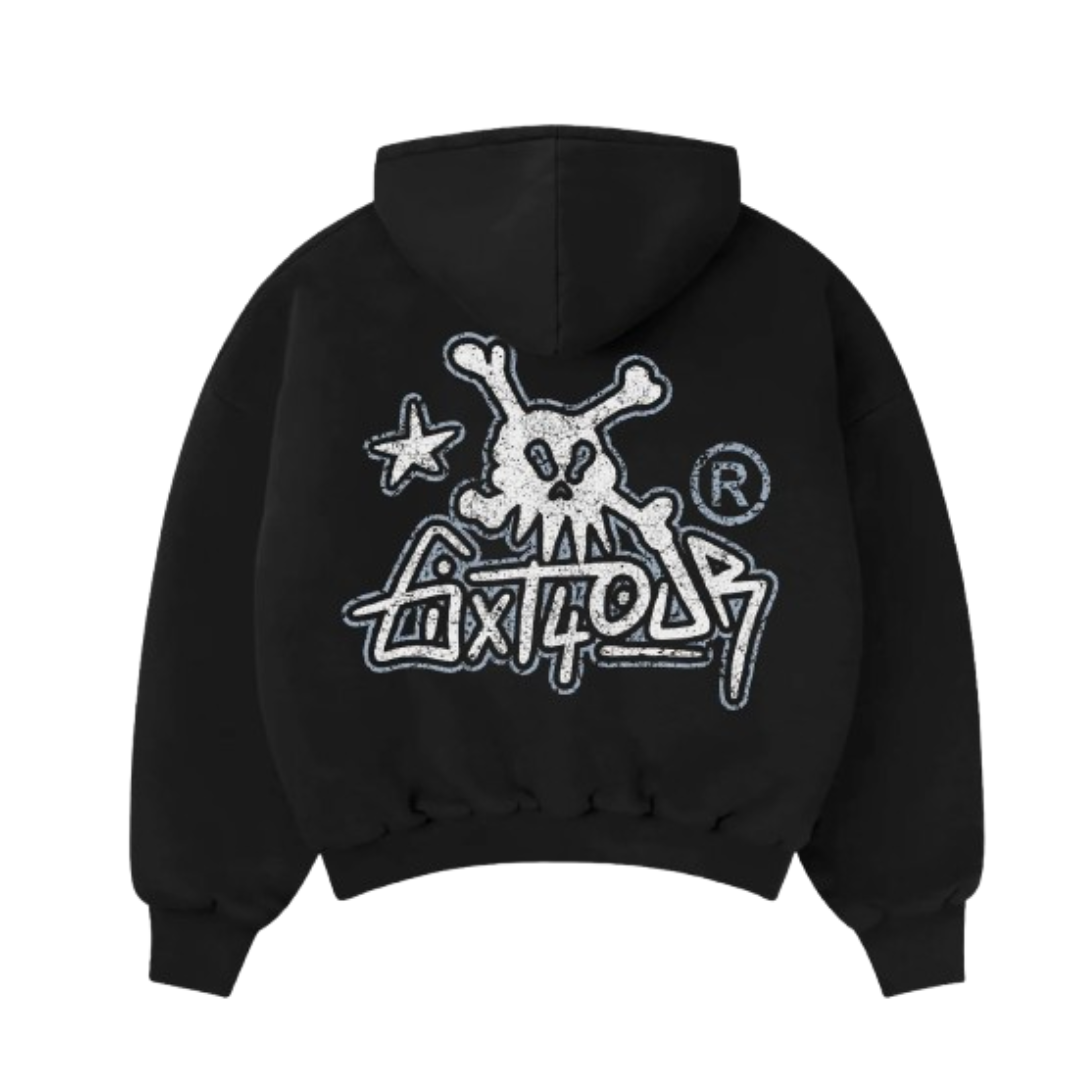 6IXT4OUR SKULL TAG HOODIE