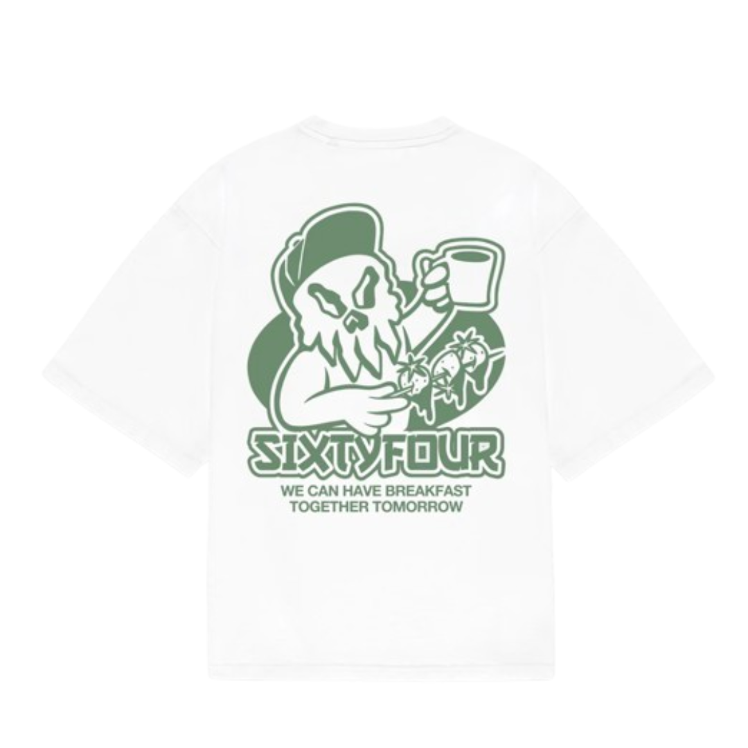6IXT4OUR BREAKFAST TOMORROW - WHITE T-SHIRT