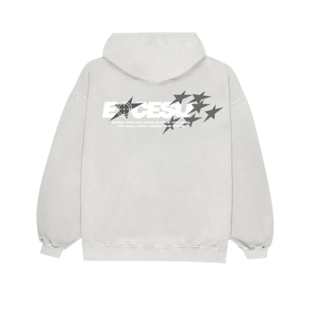 EXCESU Shoot For The Moon Grey Hoodie