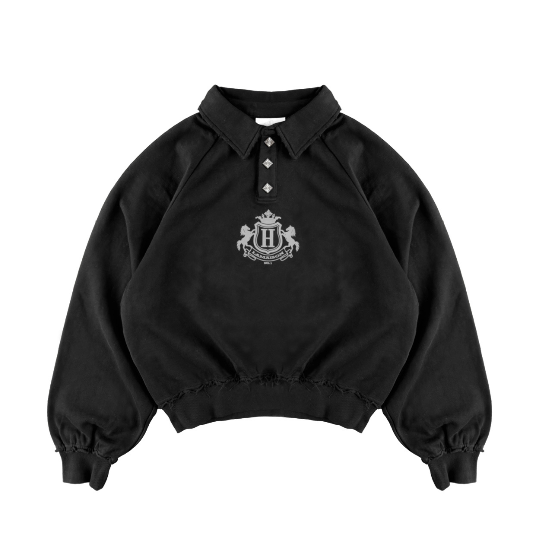 HOST BRAND LUXE POLO CREWNECK BLACK