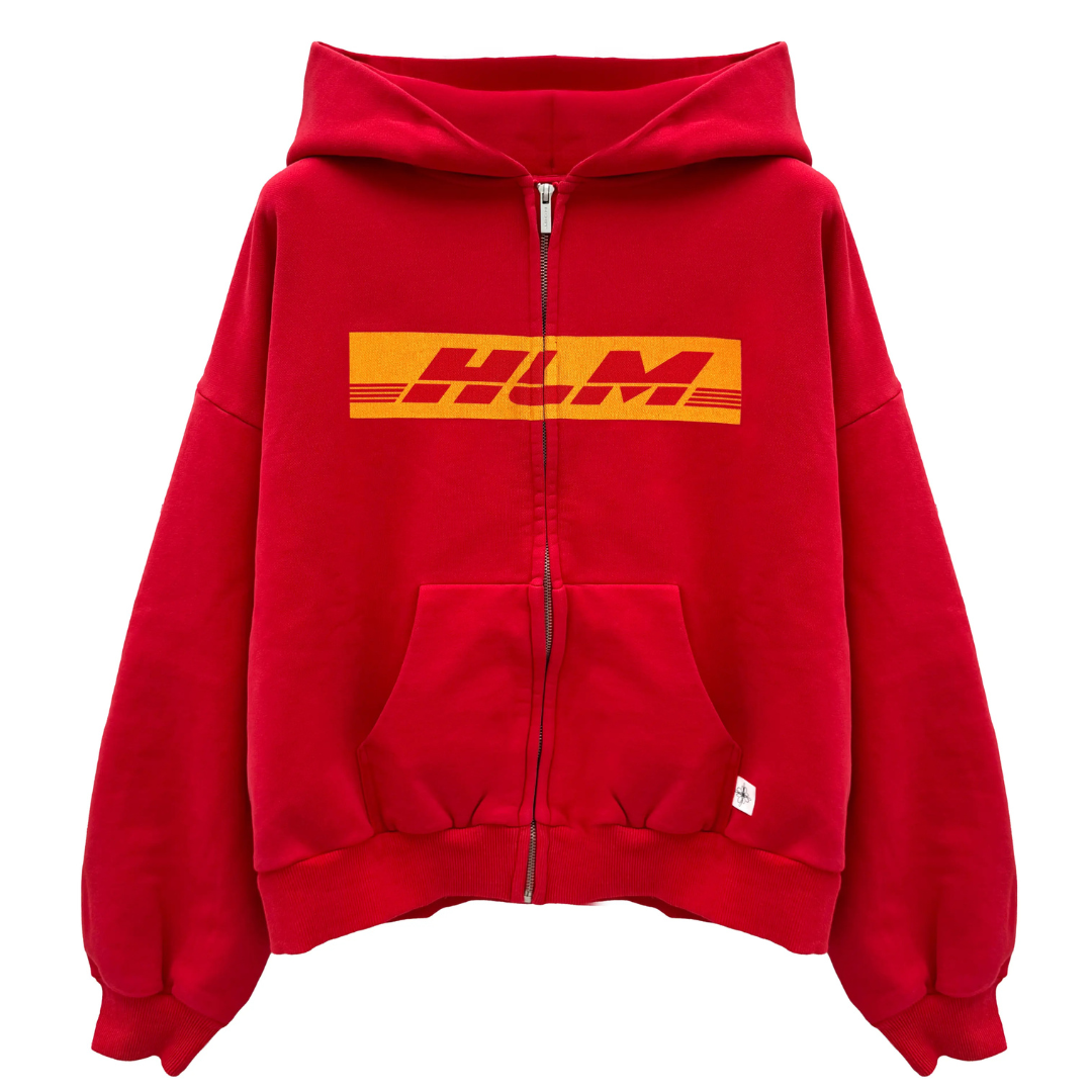 HOST BRAND DELIVERY RED ZIPPED HOODIE