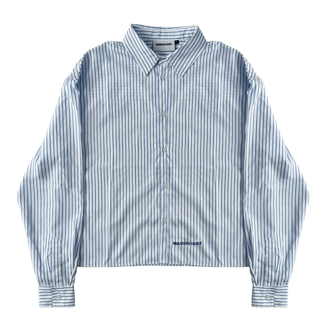 HOST BRAND BLUE STRIPED SEAMED SHIRT