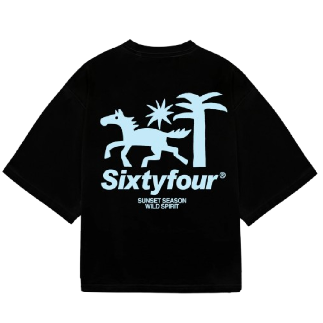 6IXT4OUR BLACK SUNSET SEASON T-SHIRT