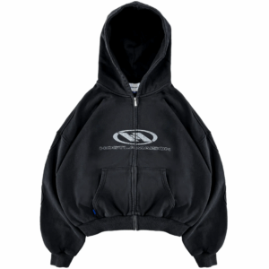 HOST BRAND WAVY ARMS ZIPPED HOODIE BLACK