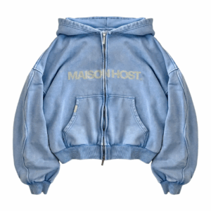 HOST BRAND ERODE WAVE ZIPPED HOODIE SKY BLUE