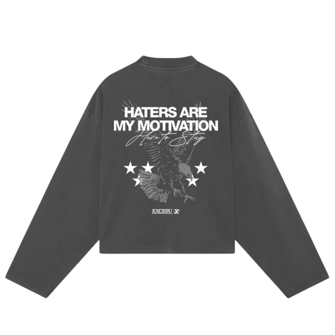 EXCESU Crewneck Haters Motivation Dark Grey
