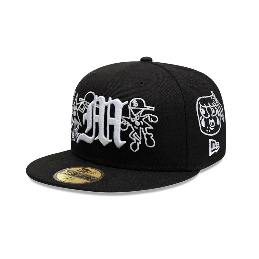New Era X Mora All Over Characters 59FIFTY Fitted Black