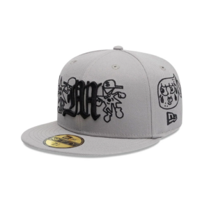 New Era X Mora All Over Characters 59FIFTY Fitted Gris