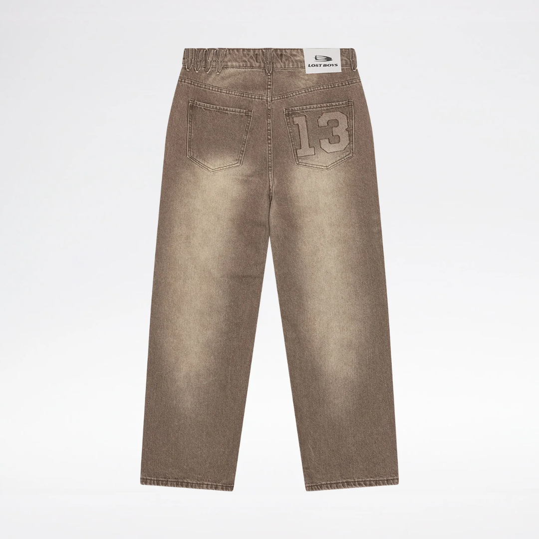 LOST BOYS ARCHIVES SANDBLASTED THIRTEEN EVERYDAY JEANS - Brown